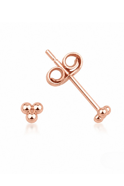 KAIROS JEWELRY 14 Ayar Rose Altın Minimal Topçuk Çivi Küpe