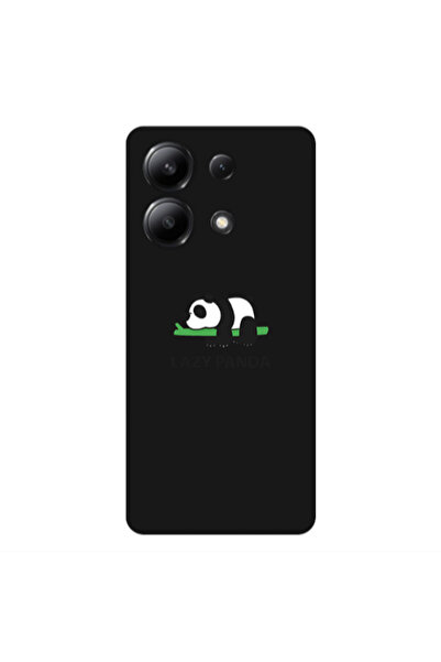 Other Xiaomi Redmi Note 13 4G Lazy panda Black Colored Silicone TPU Θήκη