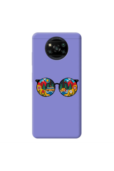 Other Xiaomi Poco X3 /X3 Pro Round Glasses Purple Colored Silicone TPU Θήκη