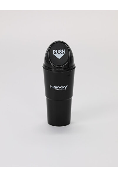 HIGHWAY A set of four Black trash bins in