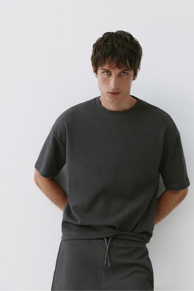 Pull & Bear Dokulu relaxed tişört