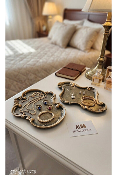 Alba Home Decor Dekoratif 2 li takı sunum tabağı tepsi