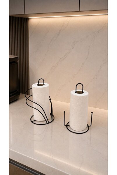 Edora Home Set of 2 Black Swan Napkin Holder Upright Paper Towel Holder Kitch...