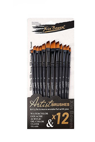 Alayjah 12-Piece Nylon Paint Brush Set for Acrylic, Oil & Watercolor – Versat...