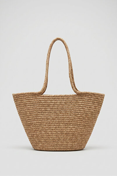 Qalortex Scarf Large Straw Tote Bag