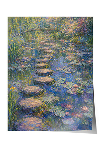 Zestia Poster inspirat de Monet cu nufăr pe apă, Grădină impresionistă, Fără ...