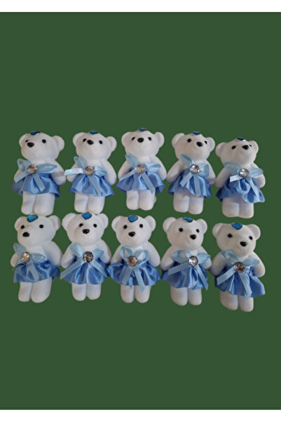 Meltem Çiçek Dekor Mini Ayıcık 11cm X 6cm Mavi Renk