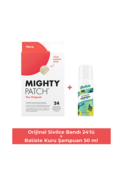 Batiste Mighty Patch Orijinal Akne Bandı 24 Adet + Orijinal Kuru Şampuan 50 ML