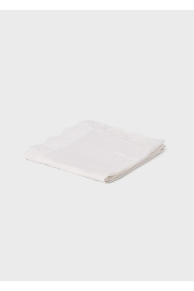 MAYORAL Baby Girl Knitted Ruffle Blanket White 9020