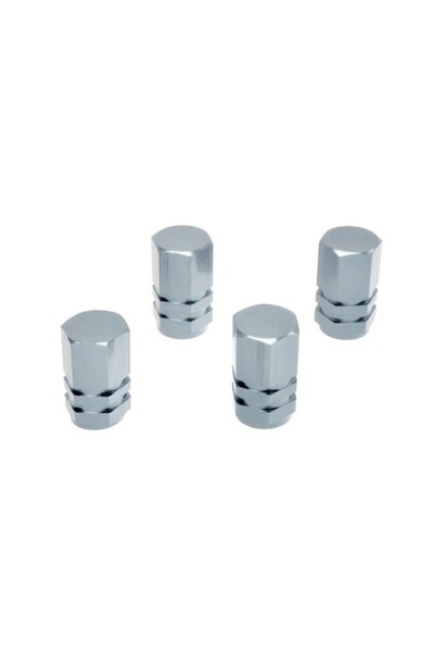 AUTOMAX Set capacele auto pentru ventil hexagon silver, 4 buc.