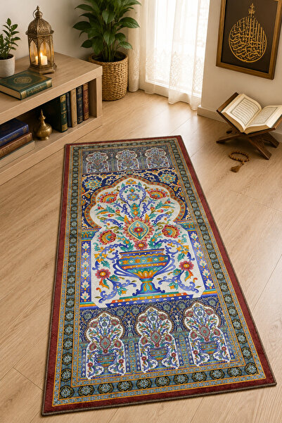 HALISHOP Soft Textured Non-Slip Base Machine Washable Luxury Prayer Mat