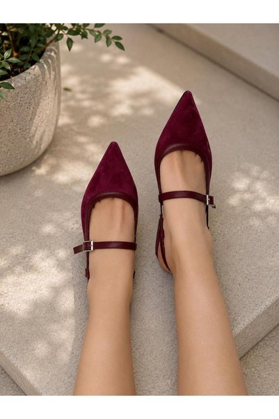 irmona Amore Bordo Suede 3 cm Short Heel Strappy Sandals Shoes