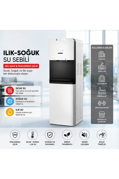 yusa stores Su Sebili - Sıcak, Ilık ve Soğuk Su Seçenekli - Üstten Yüklemeli