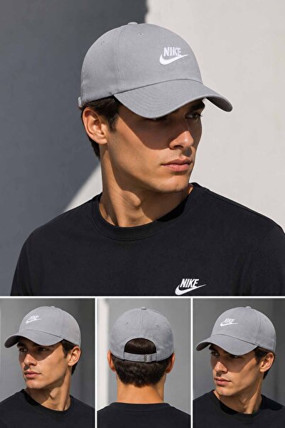 Nike Pălărie gri unisex Pălărie sport reglabilă Logo brodat șapcă de baseball...