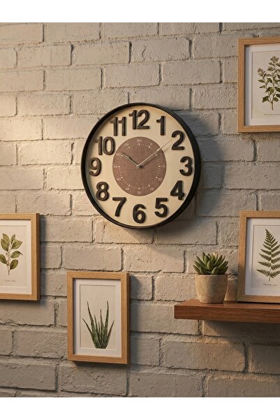 The Living 60cm Round Wall Clock with 3D Numbers | Premium Modern Large Hangi...