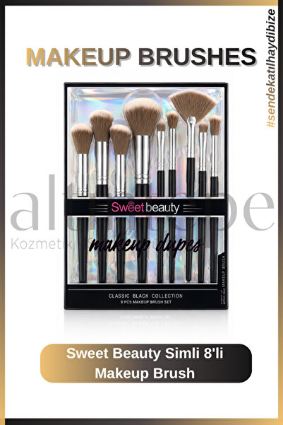 Altıntepeshop 9'lu Classıc Black Collectıon Makeup Brush