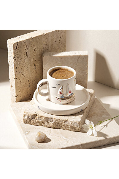 Canarels Sailboat 2 Piece Single Person Coffee Cup Set 90 ml