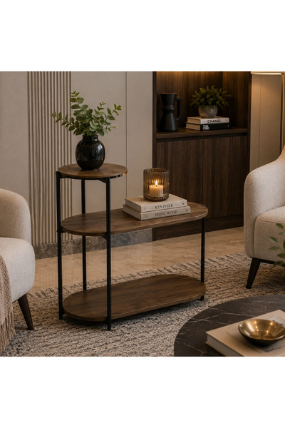 Mily Graduated corner table with modern and practical design (3 shelves)