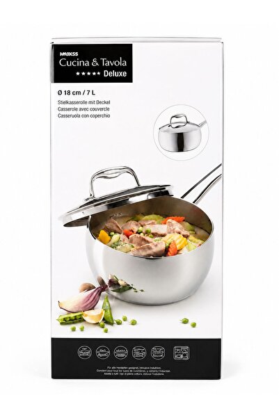 Migros Cratita din Inox, cu capac si inductie, 1.5l, Deluxe, 84158