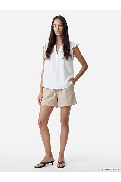 LC Waikiki Beige Elastic Waist Women's Shorts