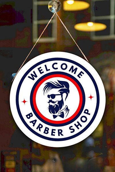 SHELİFE Barber Shop Glass Door Sign, Ornament for Barber Shop, Glass Door Bar...