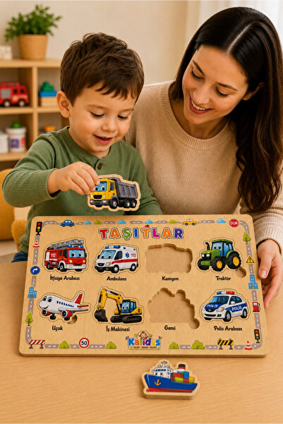 kalides Ahşap Türkçe 6’lı Mega Set Eğitici-Öğretici Bul Tak Yapboz | BulTak Puzzle | Montessori Dikkat ve Eşleştirme Oyunu