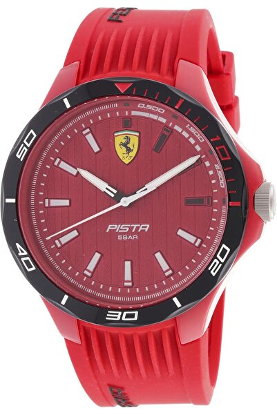 Scuderia Ferrari Analog Quartz Watch with Hands and Silicone Strap for Men 08...