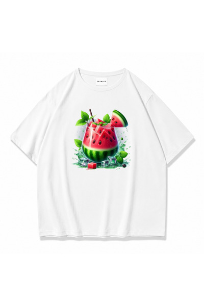 Trendiz Women's Watermelon Juice Tshirt White