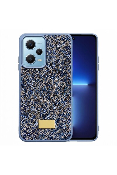 Pilanix Xiaomi Redmi Note 12 Pro 5G Kılıf Silikon Kenarlı Taşlı Parlak Lux Di...