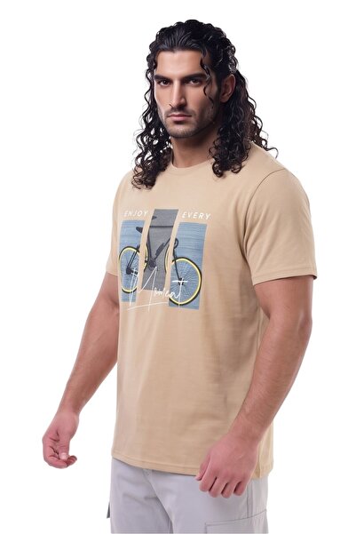 marufshop Men's Oversized Enjoy Every Moment Printed Lycra Crew Neck T-Shirt,...