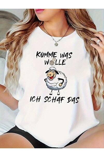 23 nisan Women's Casual Short Sleeve T-Shirt Home Wear, Fabric with Funny She...