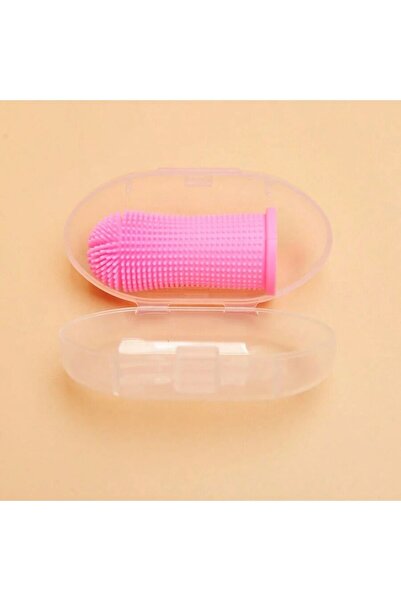 choice2 Pink ToothbrushesSilicone Bristles Pet Finger Toothbrush Cleaning Pro...
