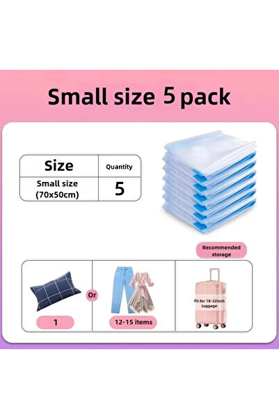 Choice8 no pump 5pcs - 50x70cm 1-5pcs Vacuum Storage Bag Set with Pump Leakpr...