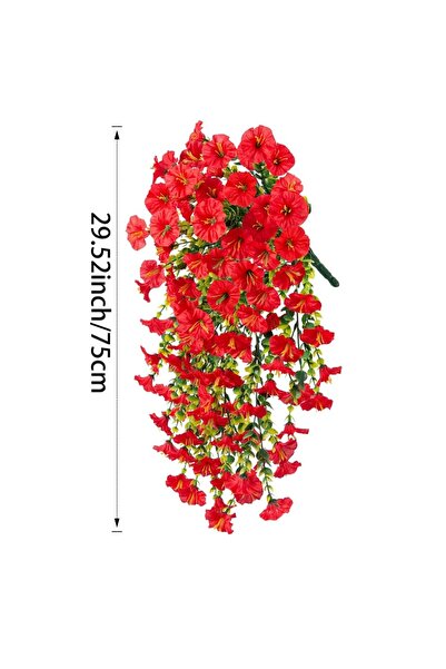 choice2 Red 2Pcs Artificial Flowers 75CM Hanging Fake Plant for Home Decor Ga...