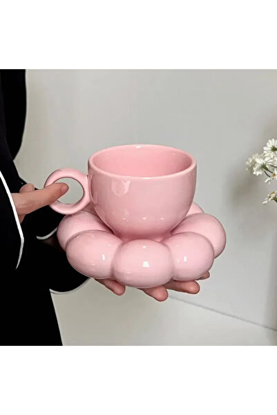 Choice1 200ml Silver Foil Pink Ceramic Cloud Coffee Mug Sets Creative Flowers...