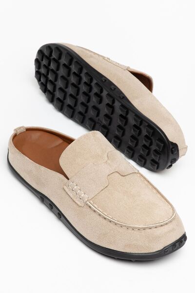 Hayalimdeki Ayakkabı Ugan Women's Beige Suede Poly Sole Detailed Slippers