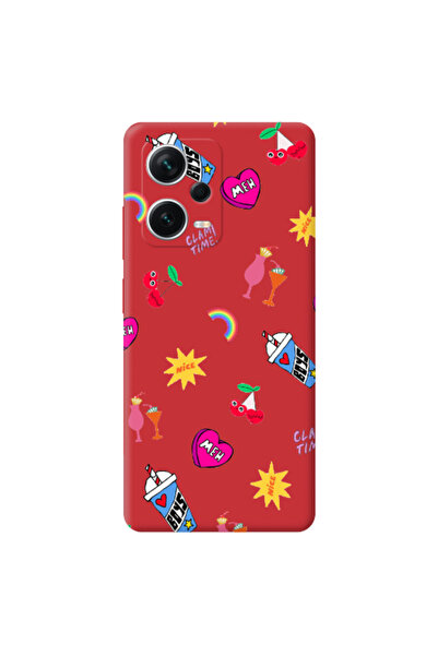 Other Xiaomi Poco X5 glam time Red Colored Silicone TPU Θήκη