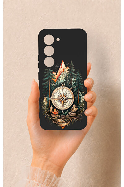 Vip Case Tecno Spark 40 Pro Uyumlu Pusula Orman Desenli Silikon Kılıf