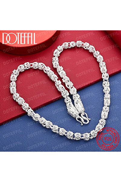 Choice 60cm Silver 925 Sterling Silver Faucet Dragon Solid Necklace For Men C...