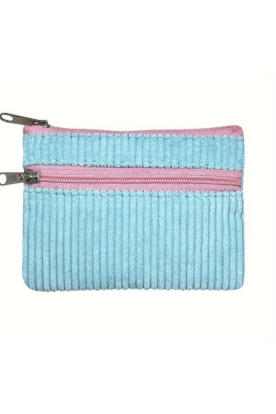 Choice3 SKY BLUE Corduroy multi-colored small change bag Key bag Portable car...