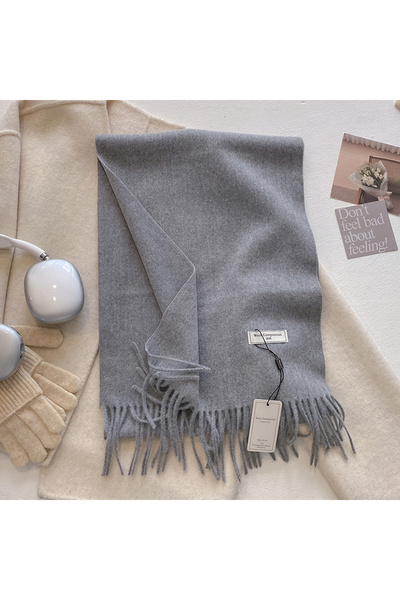 Choice4 GRAY New Autumn Winter Fashion Cashmere Solid color Scarf Men Women W...