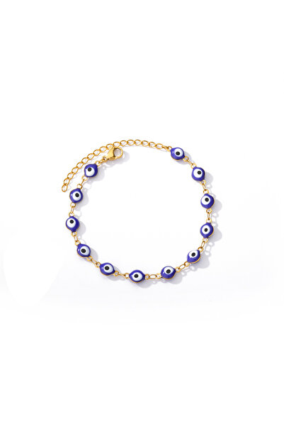 Choice1 B952G-5 Stainless Steel Evil Eye Anklets For Women Enamel Round Leg C...