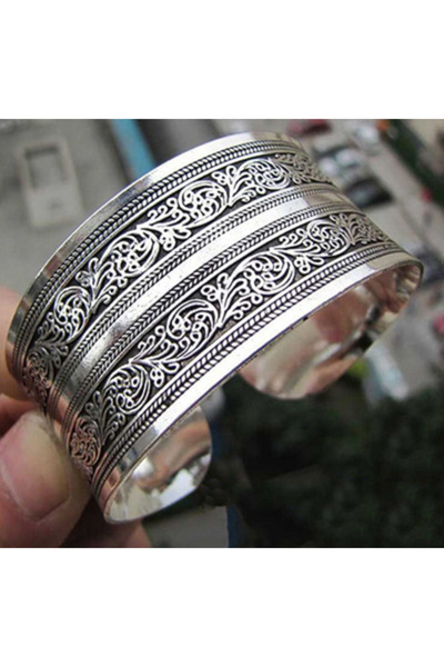 Choice4 A1 Vintage Antique Silver Color Animal Snake Flower Pattern Bangles F...
