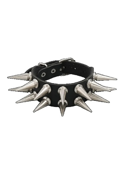 Choice11 YA4588-1 Hip Hop Rock PU Leather Bracelet Men and Women Punk Spikes ...