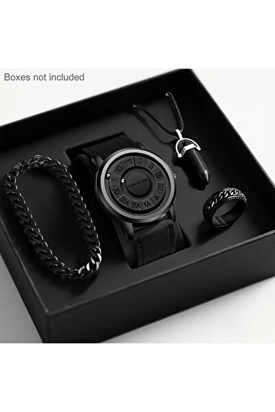 Choice Leather Set No Box 4PCS/Set Fashion Magnetic Suspension Men's Watch Je...