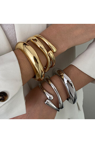 Choice AYAGold Silver Color 3/6pcs Vintage Minimalist Exaggerated Open Bangle...