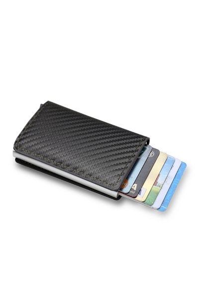 Choice9 Carbon Grey Rfid Aluminum Men Wallet Card Holder Purse Carbon Fiber P...