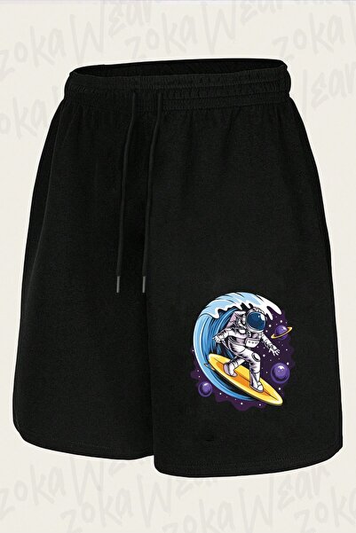 ZOKAWEAR Unisex Space Astronaut Earth Design Printed Shorts