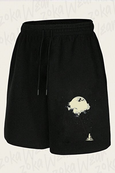 ZOKAWEAR Unisex Biker Boy and Moon Design Printed Shorts
