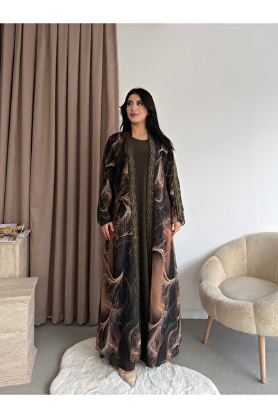 Missrosemoon Yeni Sezon Büyük Beden Tesettür 2’li Elbise Takım –Taş detaylı D...
